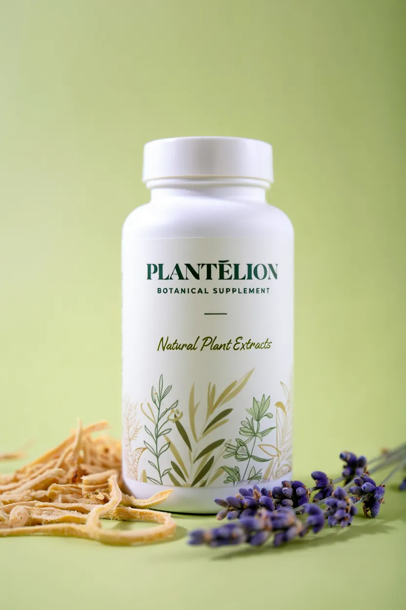 Plantelion botanical supplement bottle with natural plant extracts